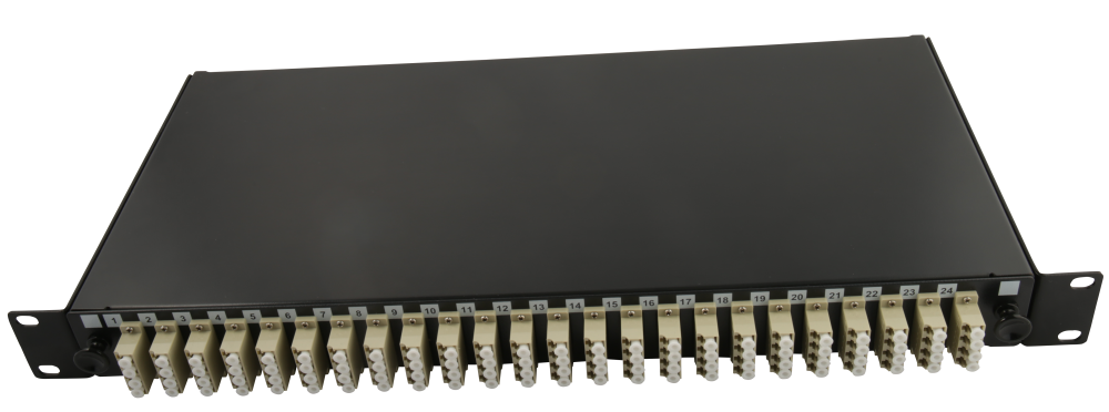 1U panel with 24 LC quad