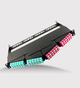 1U 144 fiber HD angled panel