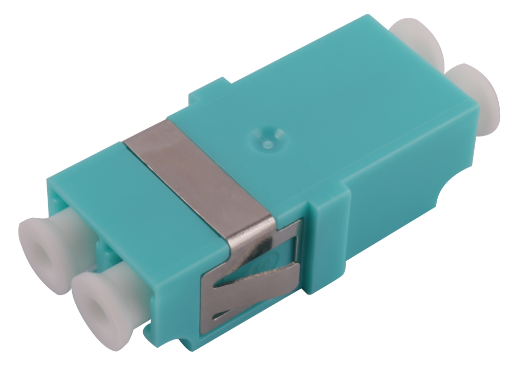 LC duplex flangeless aqua