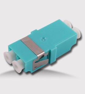 LC duplex flangeless aqua