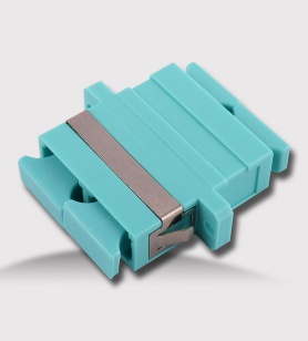 SC duplex adaptor aqua