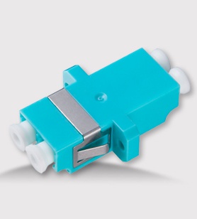 LC duplex adaptor aqua