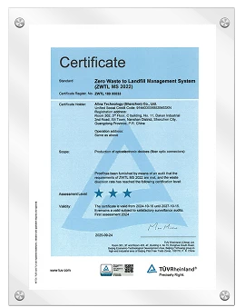 Zero Waste To Landfill certificate