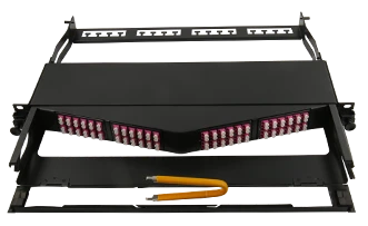 1U 96 fiber angled panel
