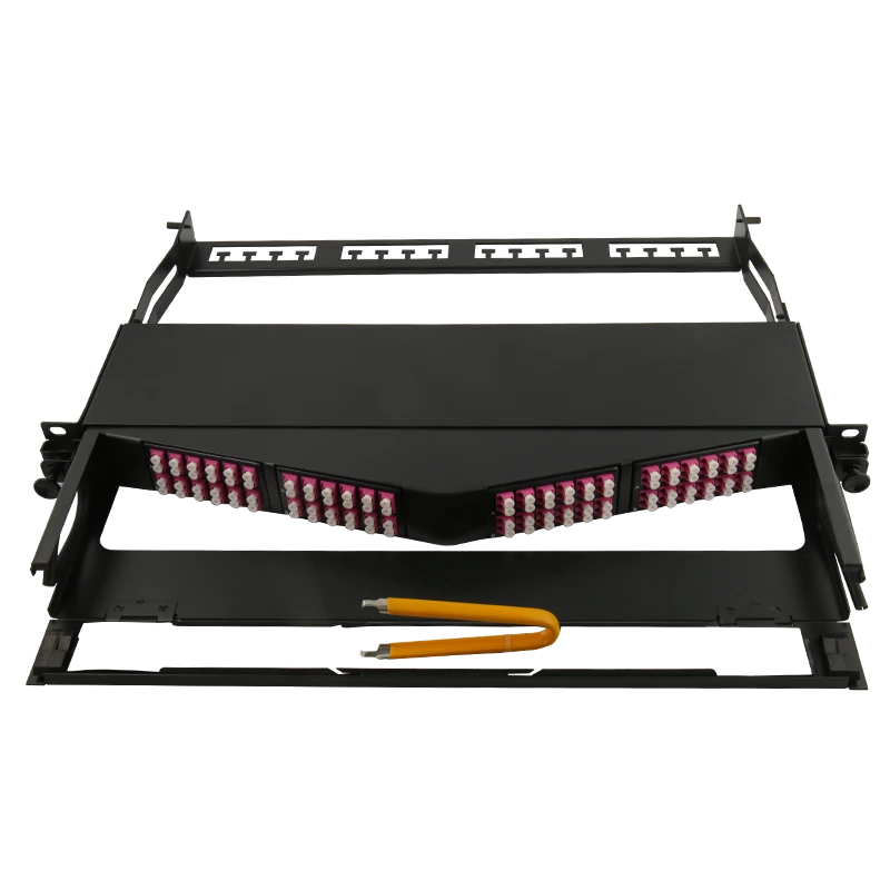 1U 96 fiber angled panel